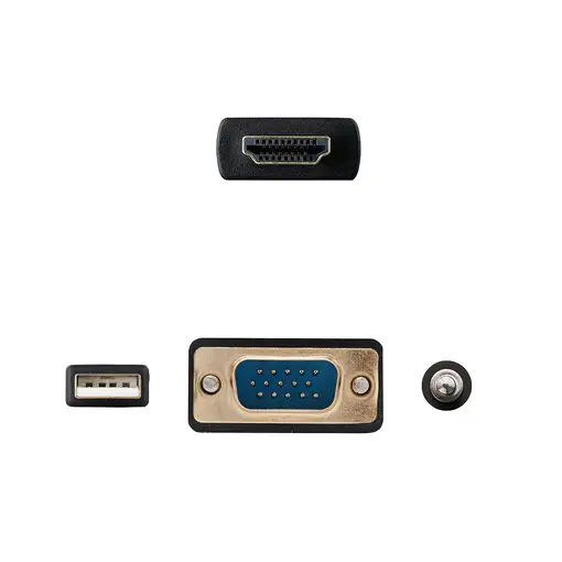 Nanocable Cable Conversor HDMI a VGA+Audio+USB, 1.8 m, Negro