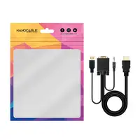 Nanocable Cable Conversor HDMI a VGA+Audio+USB, 1.8 m, Negro