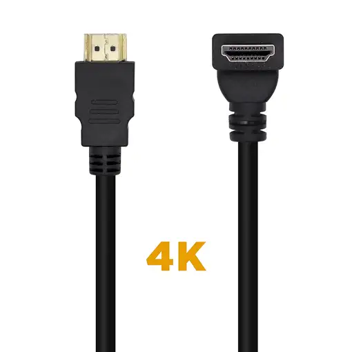 AISENS Cable HDMI V2.0 Acodado Premium Alta Velocidad / HEC 4K@60Hz 18Gbps, A/M-A/
