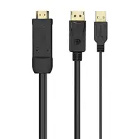 AISENS Cable Conversor Activo HDMI 2.0 + USB Alim. a DISPLAYPORT V1.2, HDMI/M-USB/