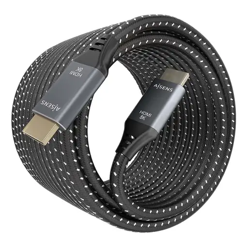 AISENS Cable HDMI V2.1 ultra alta velocidad / HEC 8K@60Hz 48Gbps, A/M-A/M, Gris/Ne
