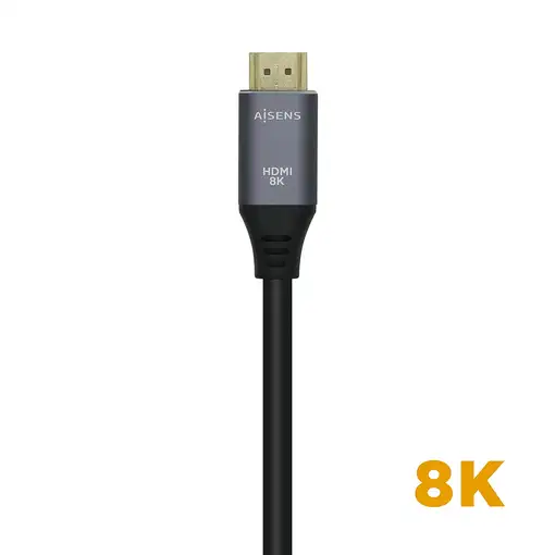 AISENS Cable HDMI V2.1 Ultra Alta Velocidad / HEC 8k@60Hz 48Gbps, A/M-A/M, Gris/Ne