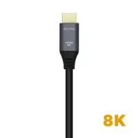 AISENS Cable HDMI V2.1 Ultra Alta Velocidad / HEC 8k@60Hz 48Gbps, A/M-A/M, Gris/Ne