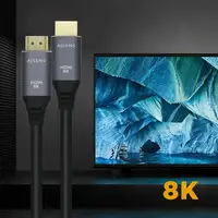 AISENS Cable HDMI V2.1 Ultra Alta Velocidad / HEC 8k@60Hz 48Gbps, A/M-A/M, Gris/Ne