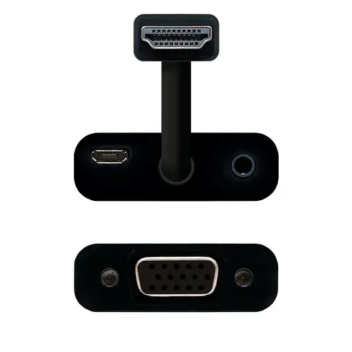 Nanocable CONVERSOR HDMI A SVGA+AUDIO, HDMI/M-SVGA/H+3.5/H, NEGRO, 10 CM+1.0 M