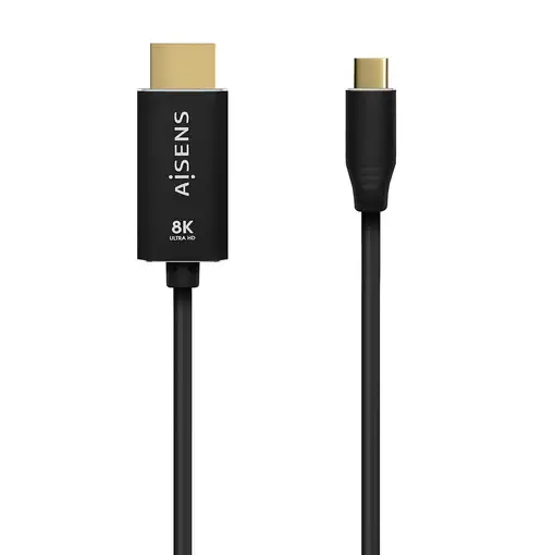 AISENS Cable Conversor Aluminio USB-C A HDMI 2.1 8k@60Hz, USB-C/M-HDMI/M, Negro, 2