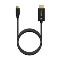 AISENS Cable Conversor Aluminio USB-C A HDMI 2.1 8k@60Hz, USB-C/M-HDMI/M, Negro, 2