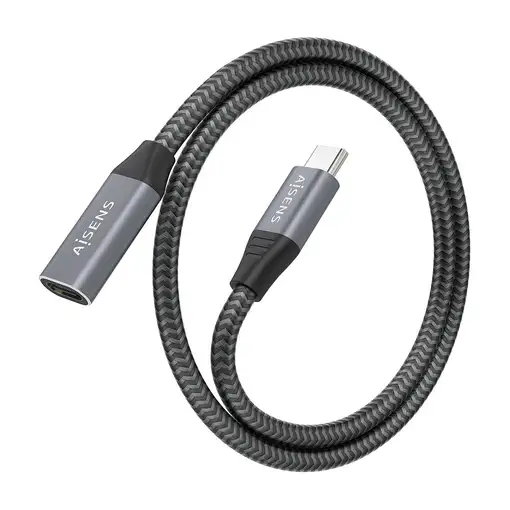 AISENS Cable USB 3.2 Gen2x2 Aluminio 20Gbps 8K@30Hz 5A 100W, Tipo USB-C/M-USB-C/H,