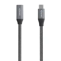 AISENS Cable USB 3.2 Gen2x2 Aluminio 20Gbps 8K@30Hz 5A 100W, Tipo USB-C/M-USB-C/H,