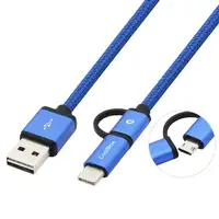 CoolBox COO-CAB-U2MC-BL cable USB USB 2.0 1 m USB A USB C/Micro-USB B Azul