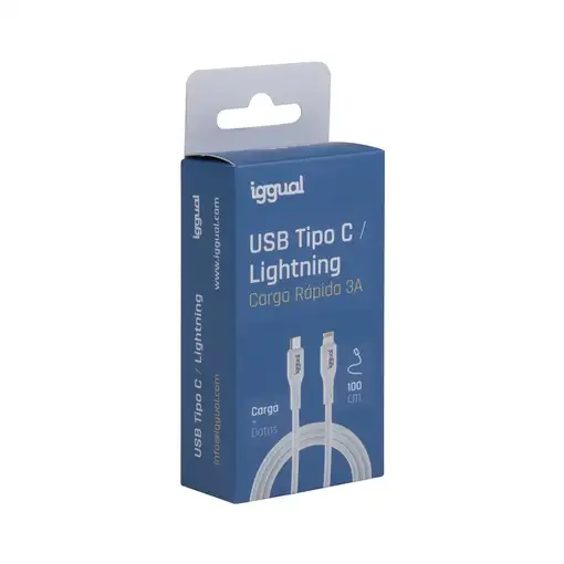 iggual IGG317761 cable de conector Lightning 1 m Blanco