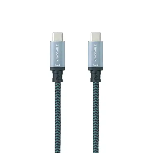 Nanocable Cable USB 3.1 Gen2 10Gbps 5A, 4K/60Hz, USB-C/M-USB-C/M, Gris/Negro, 1 m