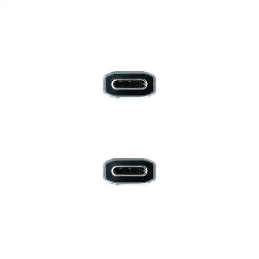 Nanocable Cable USB 3.1 Gen2 10Gbps 5A, 4K/60Hz, USB-C/M-USB-C/M, Gris/Negro, 1 m