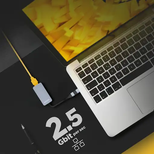 AISENS Conversor USB3.2 Gen1 USB-A+USB-C a Ethernet 2.5G 10/100/1000/2500 Mbps, Gr