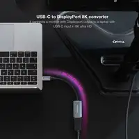 Nanocable Conversor USB-C a DisplayPort 8K Aluminio, 15 cm, Gris