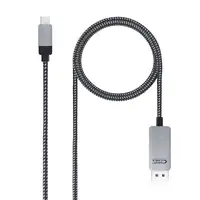 Nanocable 10.15.5002 adaptador de cable de vídeo 1,8 m USB Tipo C DisplayPort Alum