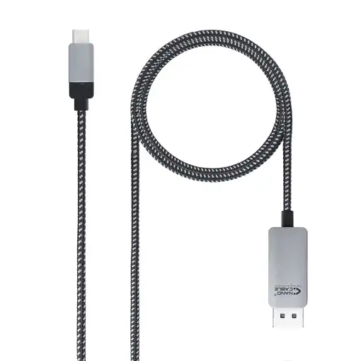 Nanocable 10.15.5002 adaptador de cable de vídeo 1,8 m USB Tipo C DisplayPort Alum