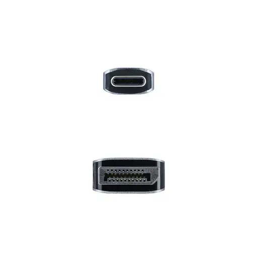 Nanocable 10.15.5002 adaptador de cable de vídeo 1,8 m USB Tipo C DisplayPort Alum