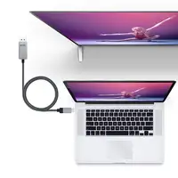Nanocable 10.15.5002 adaptador de cable de vídeo 1,8 m USB Tipo C DisplayPort Alum