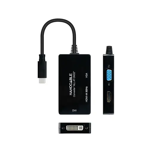 Nanocable 10.16.4301-ALL Adaptador gráfico USB 3840 x 2160 Pixeles Negro