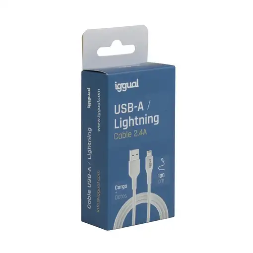 iggual IGG316955 cable de conector Lightning 1 m Blanco