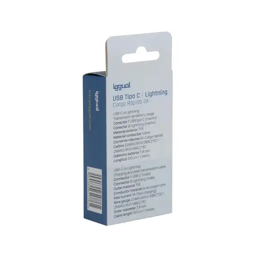 iggual IGG316955 cable de conector Lightning 1 m Blanco