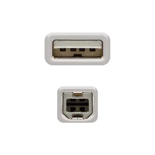 Nanocable CABLE USB 2.0 IMPRESORA, TIPO A/M-B/M, BEIGE, 1.0 M