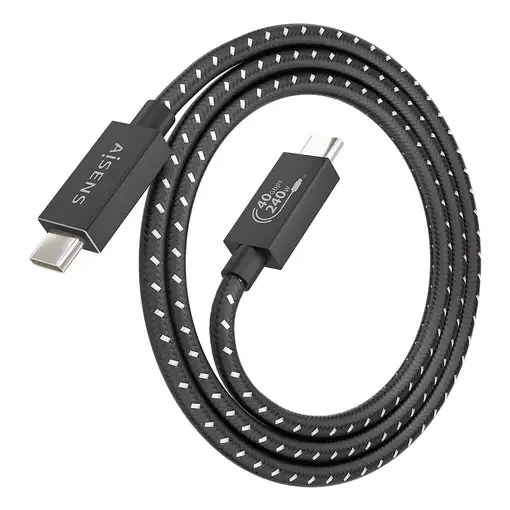 AISENS Cable USB4 Gen3x2 Aluminio 40Gbps 8K@60Hz 5A 48V 240W E-Mark, Tipo USB-C/M-