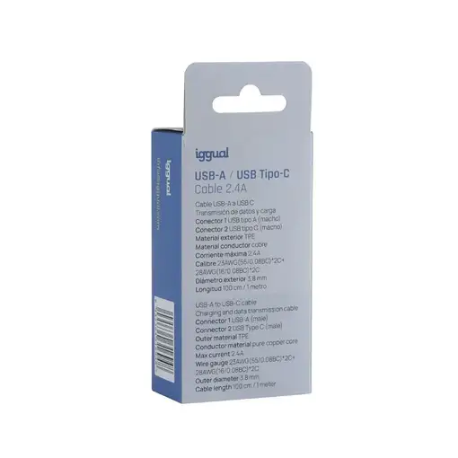 iggual IGG316948 cable USB USB 2.0 1 m USB A USB C Blanco