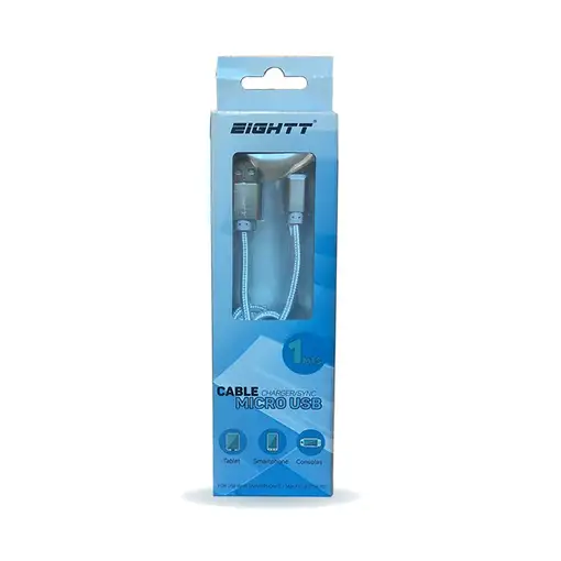 Eightt ECM-1S cable USB USB 2.0 1 m USB A Micro-USB B Plata