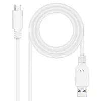Nanocable Cable USB 2.0 3A, tipo USB-C/M-A/M, Blanco, 1 m