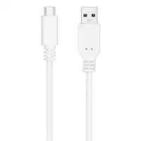Nanocable Cable USB 2.0 3A, tipo USB-C/M-A/M, Blanco, 1 m