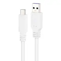 Nanocable Cable USB 2.0 3A, tipo USB-C/M-A/M, Blanco, 1 m