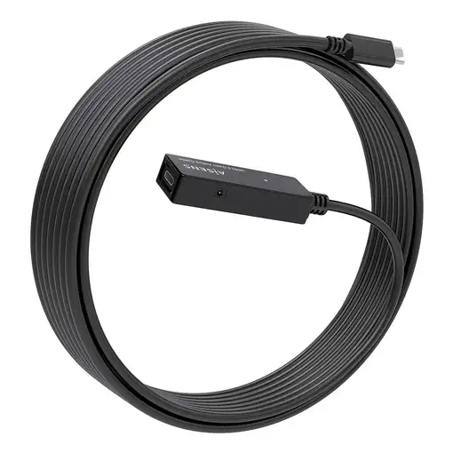AISENS Cable USB 3.2 Gen1x1 prolongador con Amplificador, USB-C/M-USB-C/H, Negro,