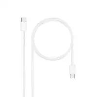Nanocable Cable USB-C 2.0 60W 3A, USB-C/M-USB-C/M, Blanco, 1 m