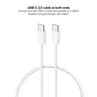 Nanocable Cable USB-C 2.0 60W 3A, USB-C/M-USB-C/M, Blanco, 1 m