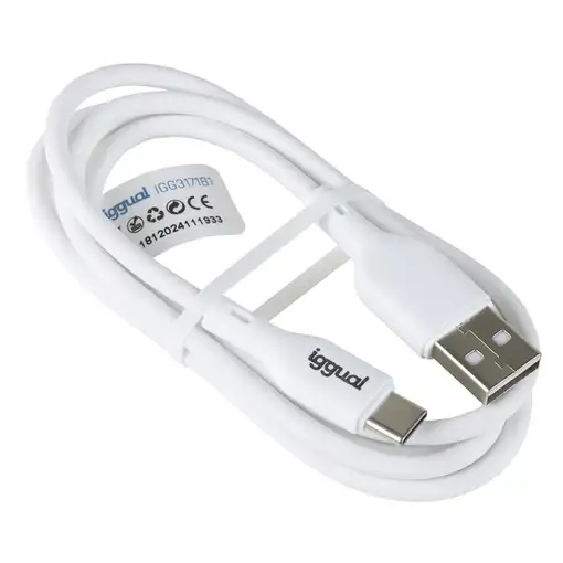 iggual Cable USB-A/USB-C 100 cm blanco Q3.0 3A