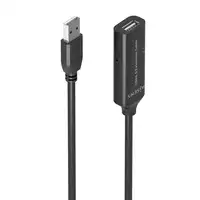 AISENS Cable USB 2.0 Prolongador con Amplificador, Tipo A/M-A/H, Negro, 5.0m