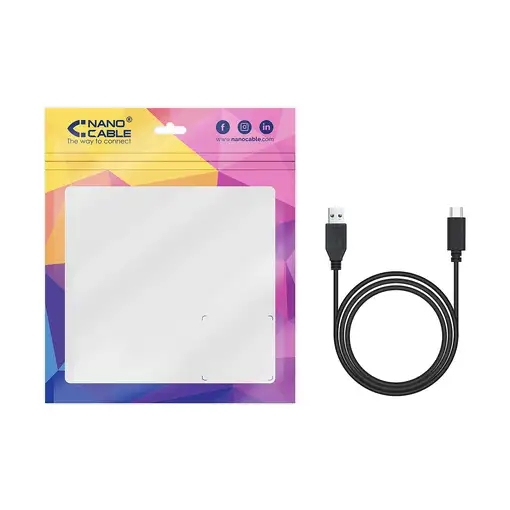 Nanocable Cable USB 3.1 Gen2 10Gbps 3A, tipo USB-C/M-A/M, negro, 1.5 m