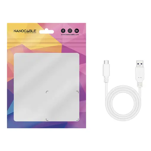 Nanocable Cable USB 2.0 3A, tipo USB-C/M-A/M, Blanco, 2 m