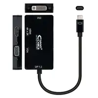 Nanocable Conversor USB-C a VGA / DVI / HВЬШ, 3 En 1. USB-C/M-VGA/H-DVI/H-HDMI/H 4