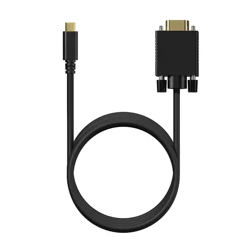 AISENS Cable Conversor USB-C a VGA, USB-C/M-HDB15/M, Negro, 1.8M