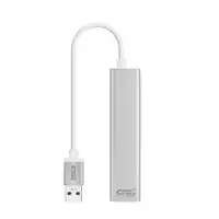 Nanocable Conversor USB 3.0 a Ethernet Gigabit + 3xUSB 3.0, Plata, 15 cm