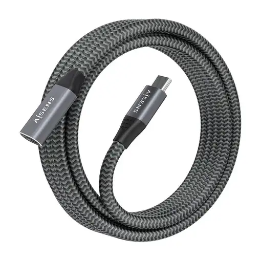 AISENS Cable USB 3.2 Gen2x2 Aluminio 20Gbps 8K@30Hz 5A 100W, Tipo USB-C/M-USB-C/H,