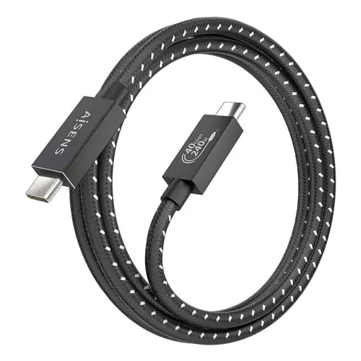 AISENS Cable USB4 Gen3x2 Aluminio 40Gbps 8K@60Hz 5A 48V 240W E-Mark, Tipo USB-C/M-