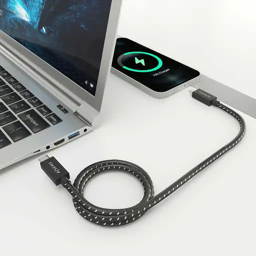 AISENS Cable USB4 Gen3x2 Aluminio 40Gbps 8K@60Hz 5A 48V 240W E-Mark, Tipo USB-C/M-