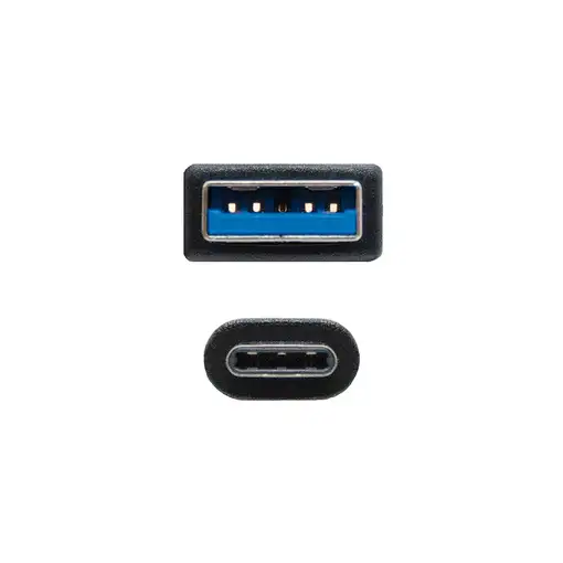 Nanocable Cable USB 3.1, Gen2 10 Gbps 3A, tipo USB-C/M-A/M, Negro, 2 m
