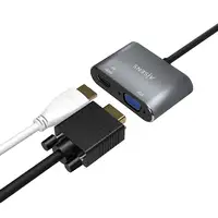 AISENS Conversor USB-C a VGA/HDMI 4K, USB-C/M-VGA/H-HDMI/H, Gris, 15CM