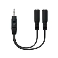 Nanocable 10.24.1200 cable de audio 0,15 m 2 x 3.5mm 3,5mm Negro