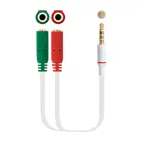 Nanocable Cable adaptador Audio Jack 3.5/M 4pines - 2xJack 3.5/H 3pines, blanco, 2